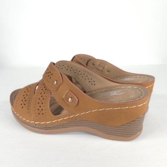 NWOT SHIBEVER Low Comfortable Wedge Sandal‎ Open Toe Slip On Size 39 US 8 - Picture 13 of 16